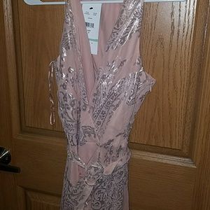 Silver and blush maxi dress